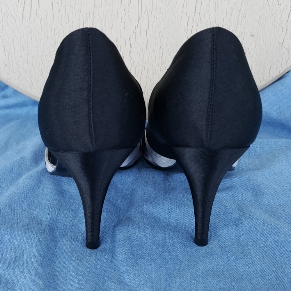 Massimo Open Side Peep Toe Satin Heel (7) - Picture 4 of 8